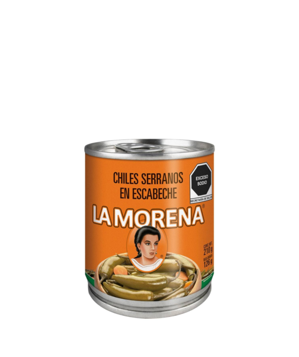 Chiles Serranos Enteros en Escabeche La Morena 220 gr